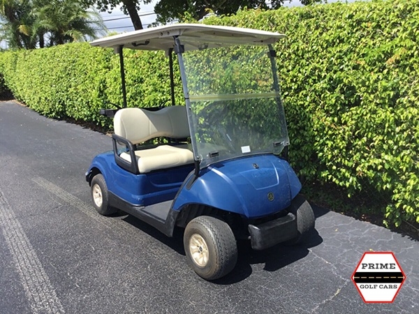 Blue Yamaha 2 Passenger Golf Cart affordable golf cart rental, golf cart rent bimini