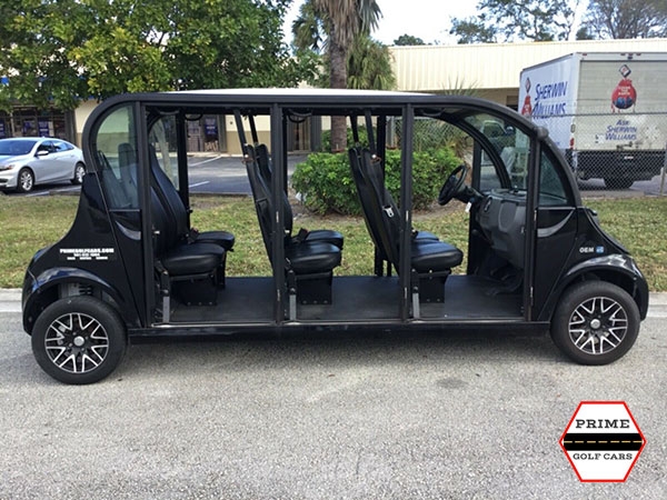 Polaris Gem 6 Passenger Black Golf Cart Rental Without Doors affordable golf cart rental, golf cart rent bimini