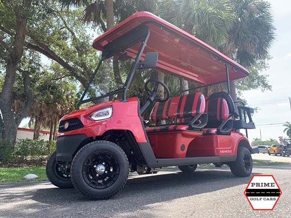 Red Bintelli Beyond 6 Passenger Golf Cart affordable golf cart rental, golf cart rent bimini