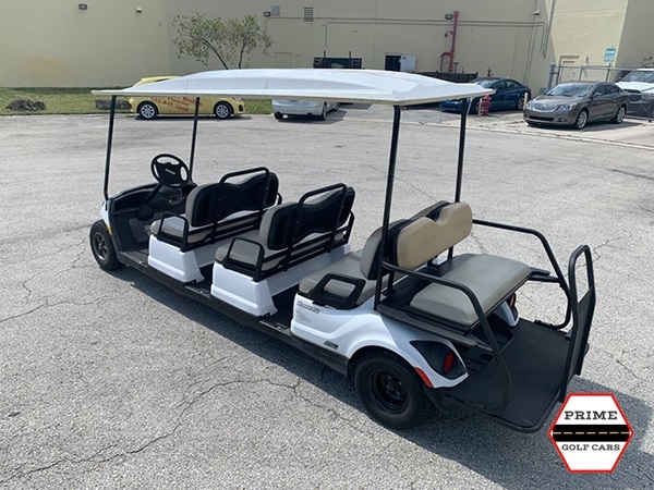 White 8 Passenger Classic Yamaha Golf Cart affordable golf cart rental, golf cart rent bimini